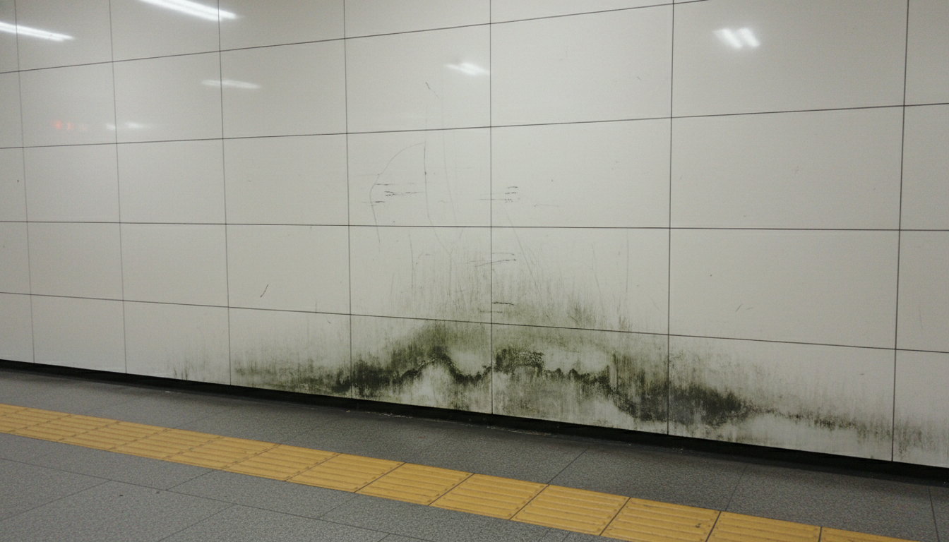 Moisture damage in subway station