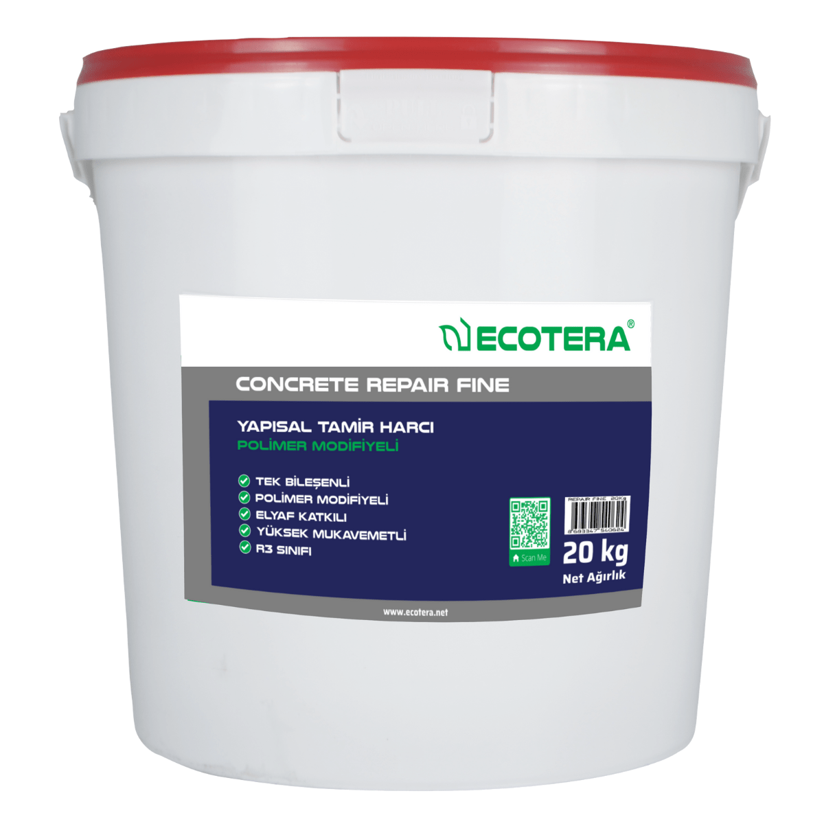 Concrete Repair Fine, Beton ve Brüt Beton İnce Onarım Harcı Concrete Repair Fine CR 0123-20KG