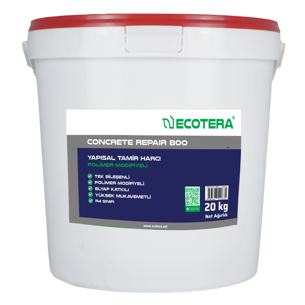 Concrete Repair 800, Beton ve Brüt Beton Kalın Onarım Harcı Concrete Repair 800 CR 0224-20KG
